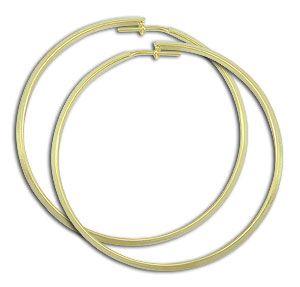Brinco de argola folheado a ouro c/ perfil triangular tam: M