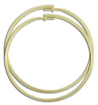 Brinco de argola folheado a ouro c/ perfil triangular tam:G